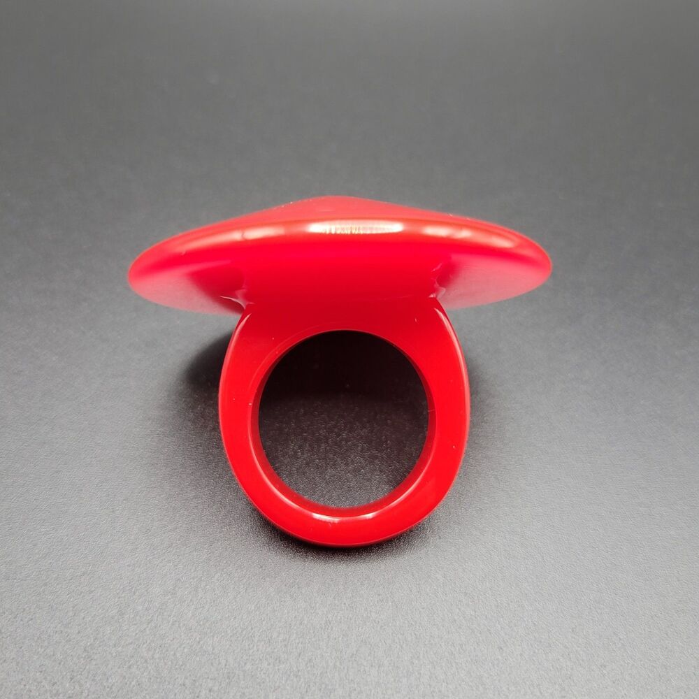 Unbranded OS Retro Dome Ring Women Red Plastic Vintage Pop Art Statement Costume